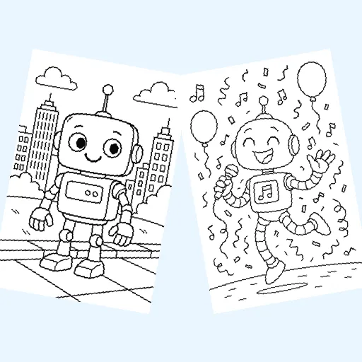 Free robots coloring pages for kids