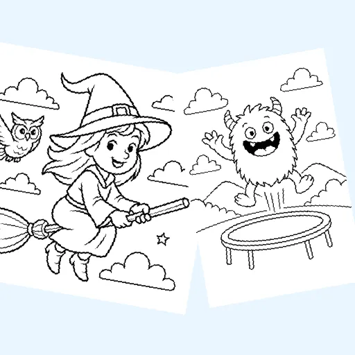 Free spooky coloring pages for kids