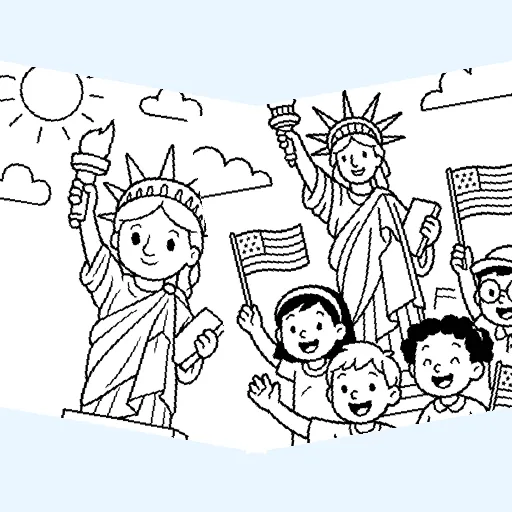 Free statue of liberty coloring pages