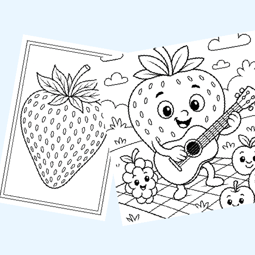 Free strawberries coloring pages for kids