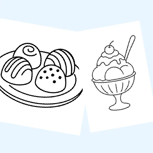 Free treats & snacks coloring pages for kids