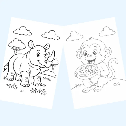 Free wild animals coloring pages for kids