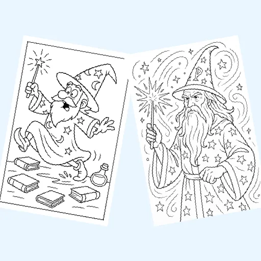 Free wizards coloring pages for kids