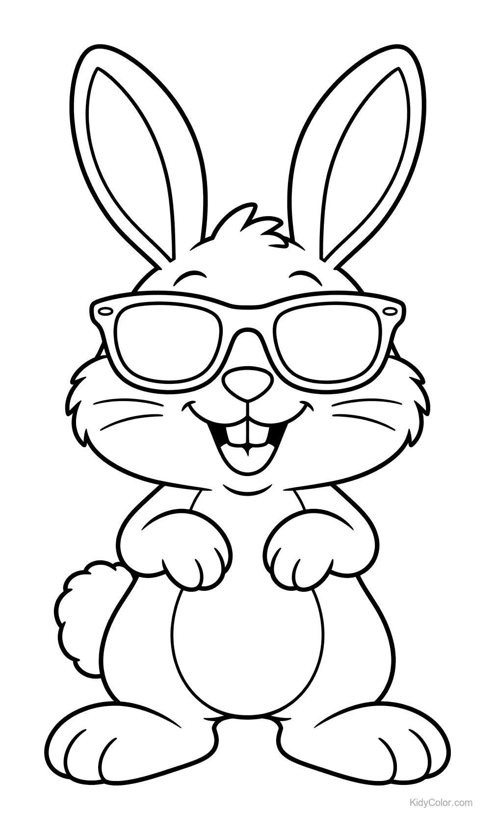 Bunny wearing sunglasses with a cheerful expression.