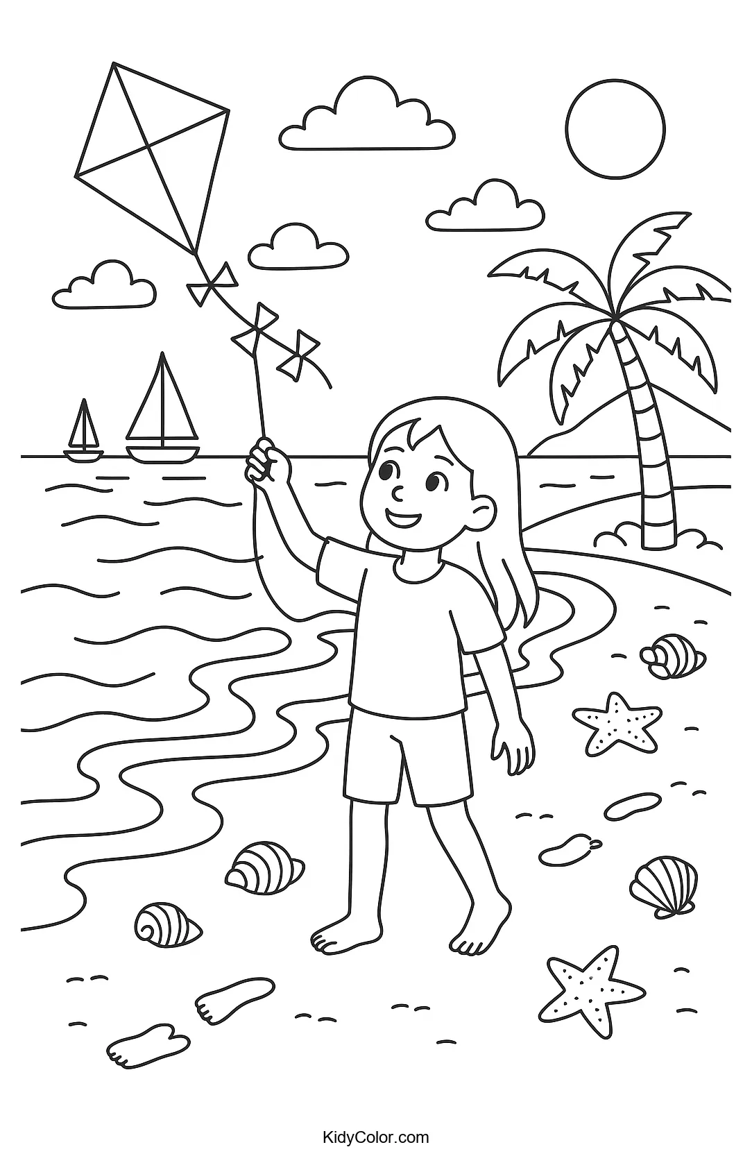 A kite flying at the beach