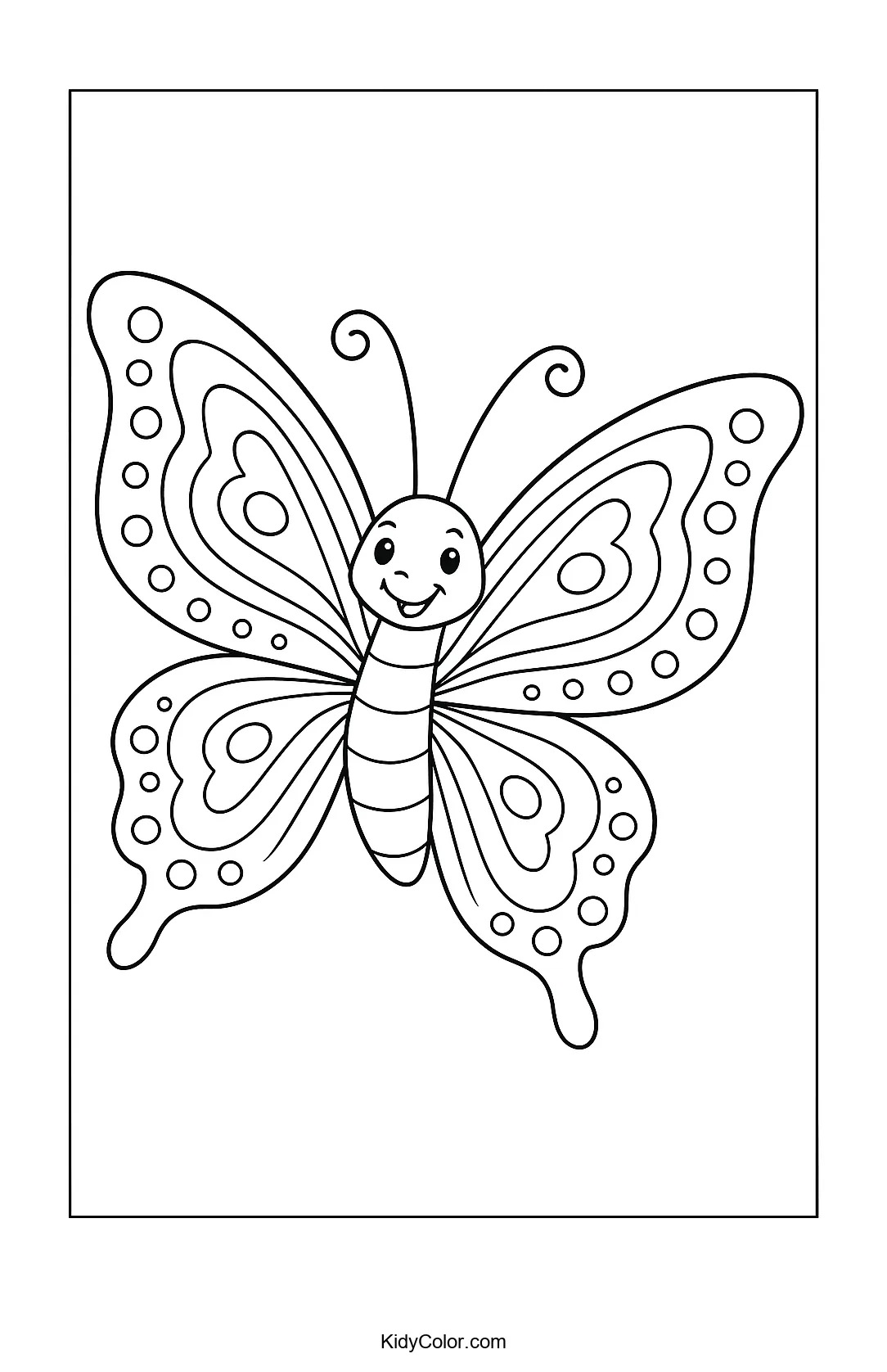 Detailed butterfly design for coloring