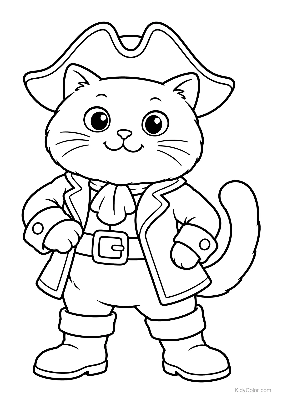 Niedliche Britisch Kurzhaar Katze als Pirat mit Dreispitzhut.