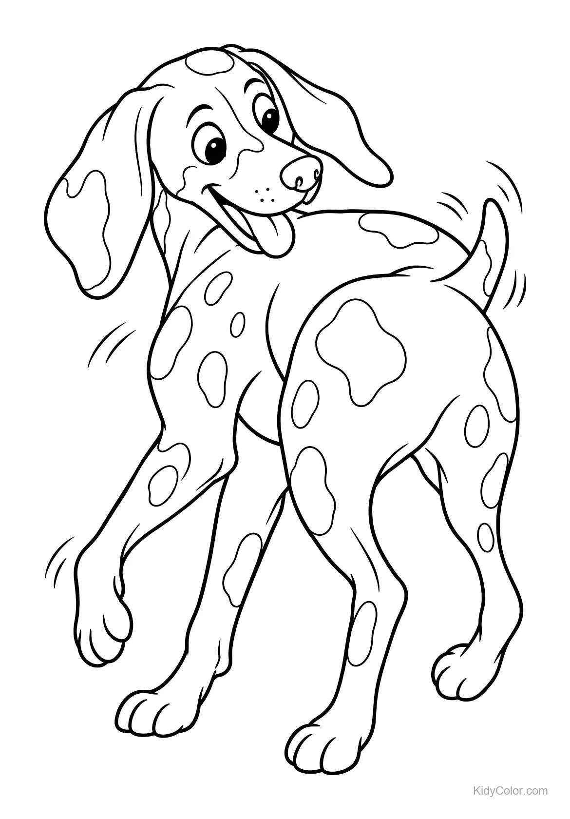 Duitse staande hond die zijn staart achterna zit.
