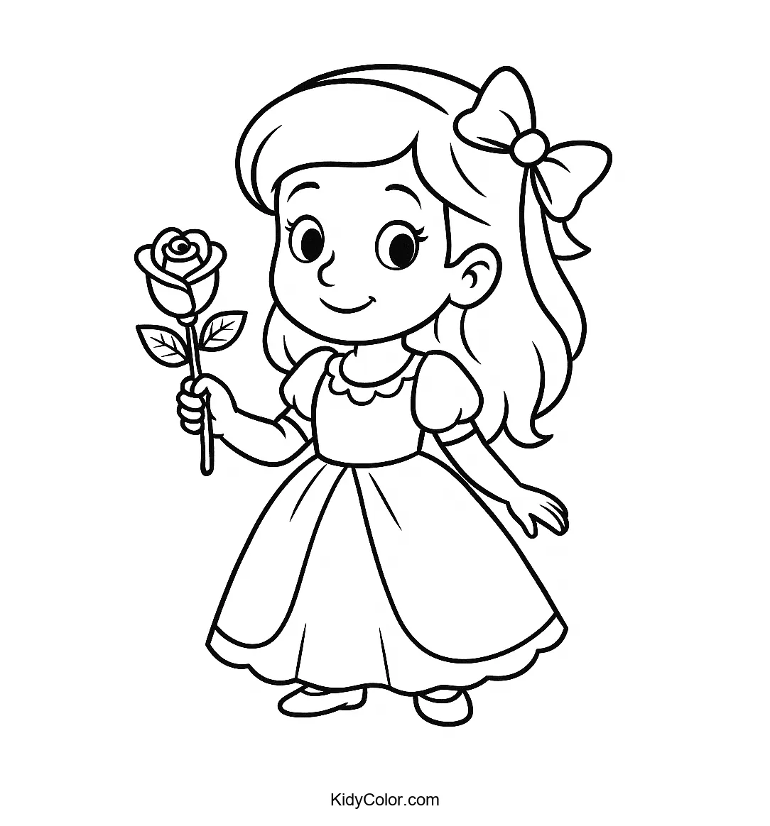 Princess holding a rose