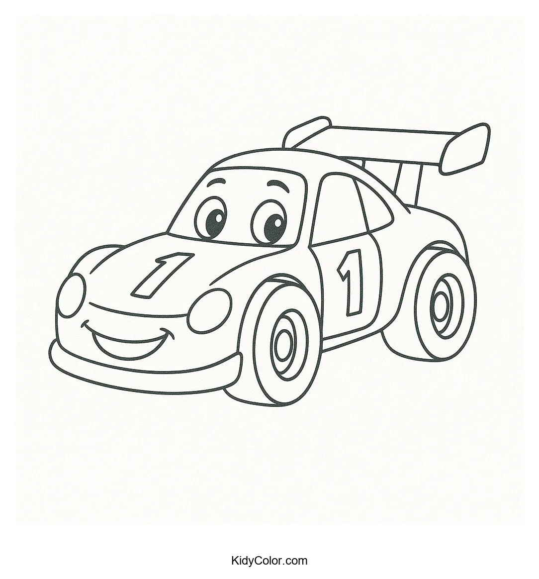 Sleek cartoon race car design