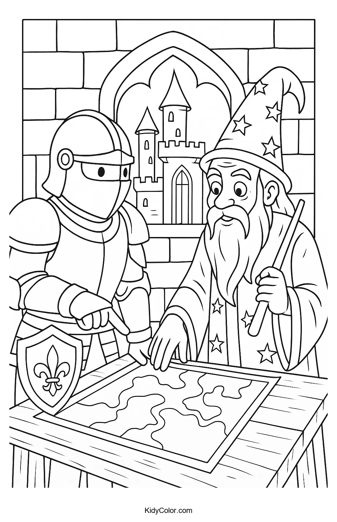 Castle chamber with knights strategizing