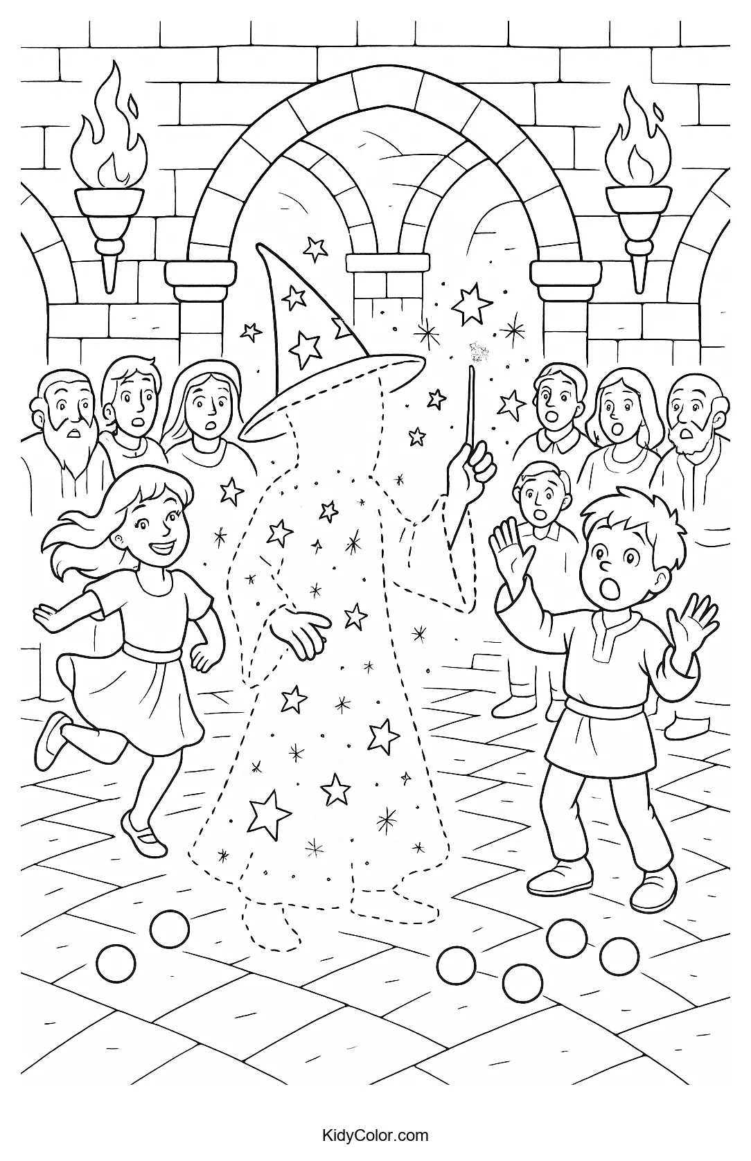 A wizard performing a magical vanishing act