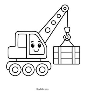 A Cartoon Crane Lifting A Heavy Load