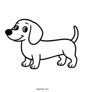 A Cartoon Dachshund With A Long Body And Short Legs