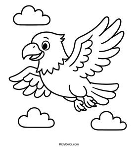 A Cartoon Eagle Soaring Through The Sky
