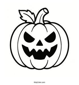 Scary Jack-o-Lantern Pumpkin Coloring Page for Kids