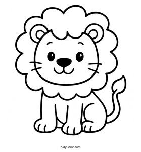 A Cartoon Lion With A Big Fluffy Mane
