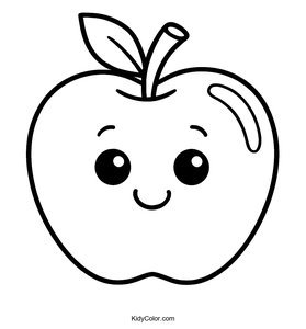 Color Your Own Shiny Red Apple - Fun for Kids