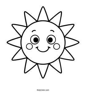 Color a Smiling Sun with Rays of Sunshine