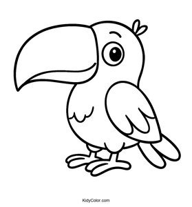 A Cartoon Toucan With A Big Oversized Beak