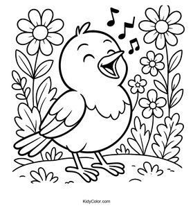 A Cheerful Robin Sitting In A Flower Filled Garden Singing