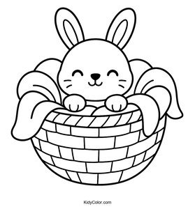 A Cute Little Bunny Snuggled In A Cozy Basket Filled With So
