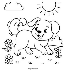 A Playful Puppy Chasing Its Own Fluffy Tail In A Sunny Garde