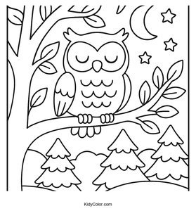 A Wise Old Owl Nestled Among Tree Branches Watching Over A