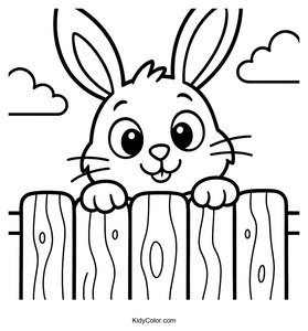 An Adventurous Rabbit Peeking Out From Behind A Wooden Fence