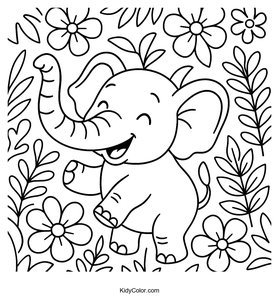 An Elephant Swinging Its Trunk Joyfully While Surrounded By