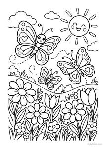 Butterflies Enjoying a Sunny Meadow