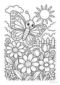 Cheerful Butterfly in a Garden