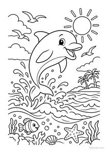 Cheerful Dolphin Leaping in the Ocean