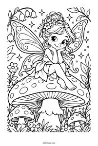 Fairy Sitting on a Toadstool