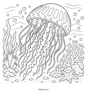 Floating Jellyfish in a Peaceful Ocean