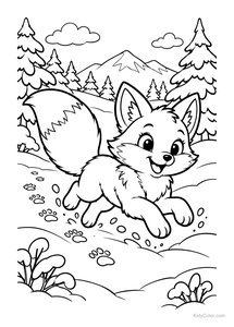 Happy Fox Leaping in Snowy Forest