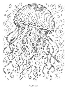 Intricate Jellyfish with Swirling Tentacles