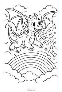 Joyful Dragon over a Rainbow