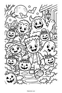 Monsters Trick-or-Treating at Night