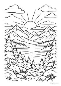 Mountain Lake at Sunrise