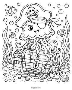 Pirate Jellyfish with Treasure Chest