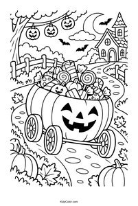 Pumpkin Candy Wagon on a Halloween Path