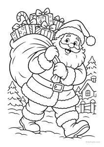 Santa Carrying Gifts in the Snow