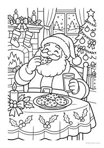Santa Enjoying Christmas Cookies