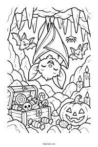 Sleepy Bat in Halloween Candy Cave