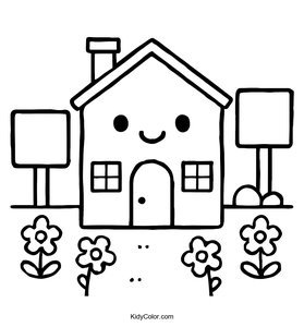 Square-Shaped House with Bright Door