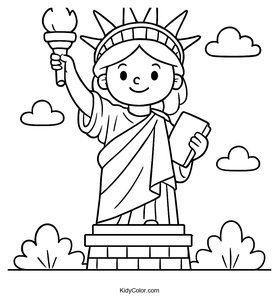 Color the Statue of Liberty on Liberty Island