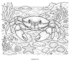 Tidepool Crab and Sea Life