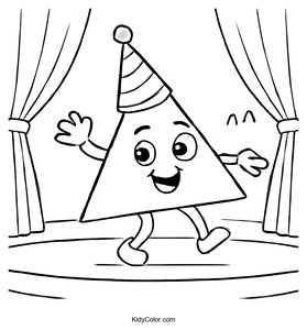 Triangle Character in a Party Hat